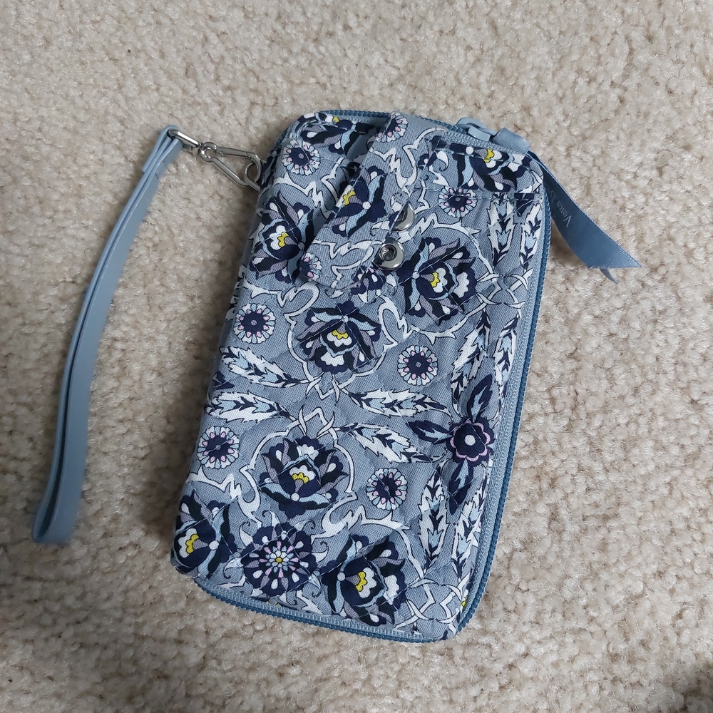 Vera Bradley Blue Floral Wristlet Wallet